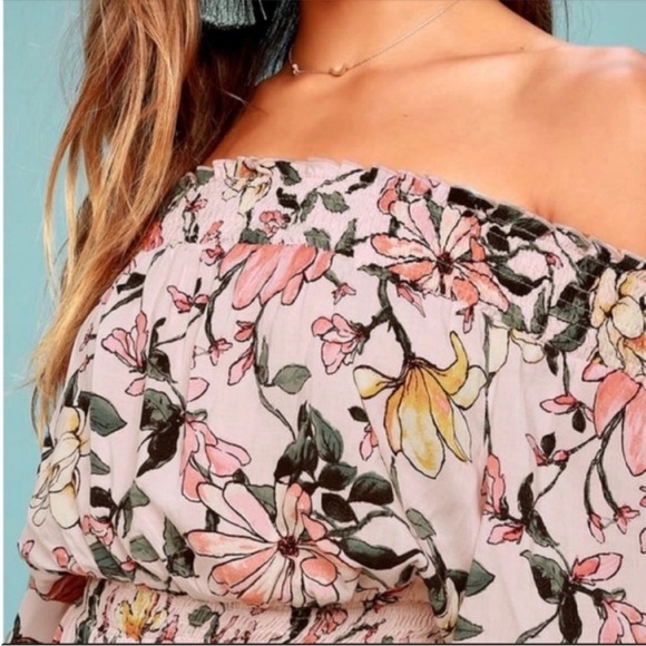 Lulus Hello Darling Pink Floral Off the Shoulder Dress - Picture 4 of 13